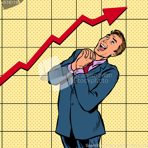 Image of joyful businessman growth chart
