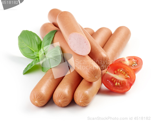 Image of fresh boiled sausages 