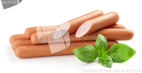 Image of fresh boiled sausages