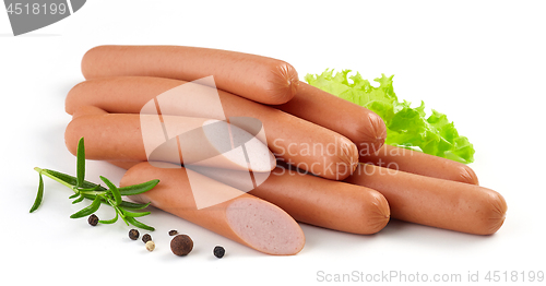Image of fresh boiled sausages