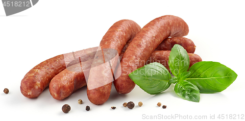 Image of smoked sausages with herbs and spices