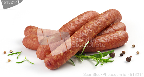 Image of smoked sausages with herbs and spices