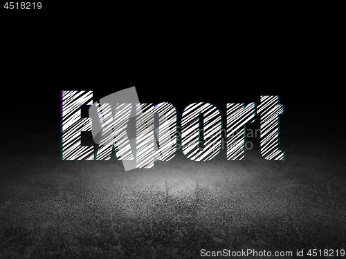 Image of Finance concept: Export in grunge dark room