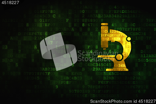 Image of Science concept: Microscope on digital background