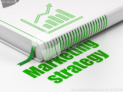 Image of Marketing concept: book Growth Graph, Marketing Strategy on white background