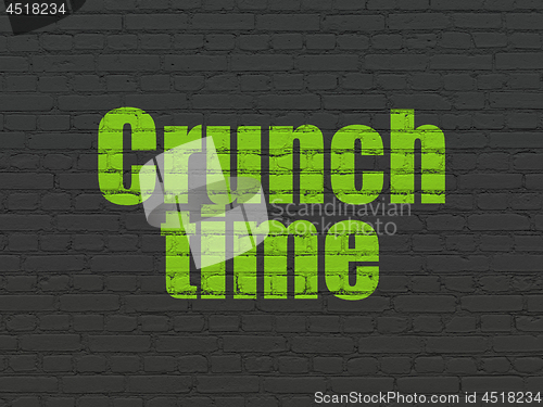 Image of Finance concept: Crunch Time on wall background