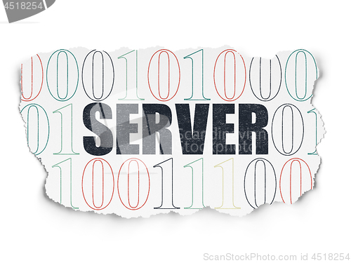 Image of Web design concept: Server on Torn Paper background