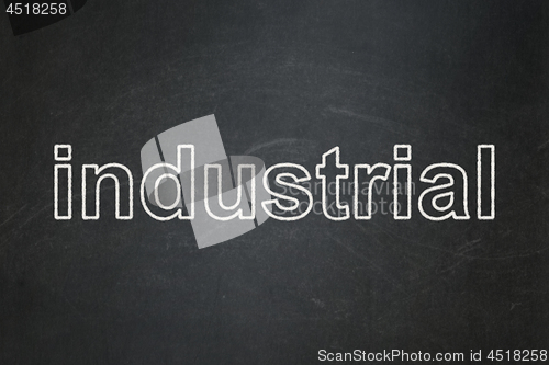 Image of Industry concept: Industrial on chalkboard background
