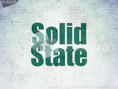 Image of Science concept: Solid State on Digital Data Paper background