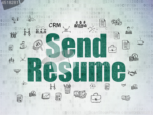 Image of Business concept: Send Resume on Digital Data Paper background
