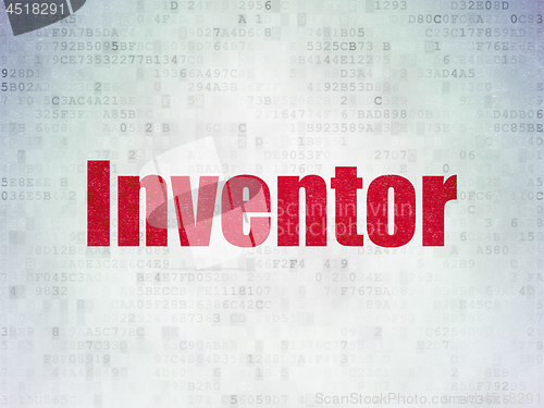 Image of Science concept: Inventor on Digital Data Paper background