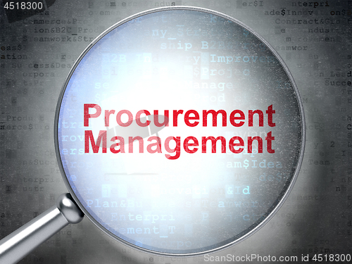 Image of Business concept: Procurement Management with optical glass