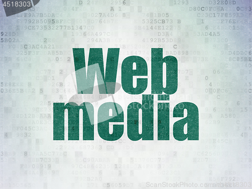 Image of Web development concept: Web Media on Digital Data Paper background