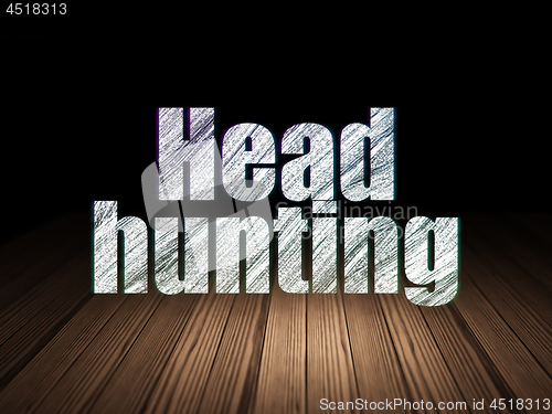 Image of Business concept: Head Hunting in grunge dark room