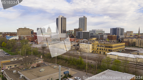 Image of Late Afternoon Light Filtered By Clouds in the Downtown City Cen