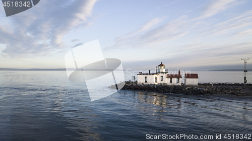 Image of Aerial View West Point Lighhouse Puget Sound Seattle Washington