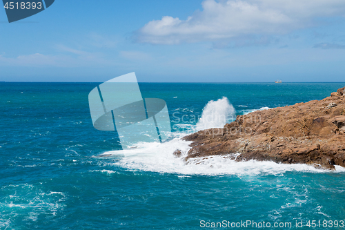 Image of Beautiful azure sea and the rock