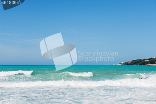 Image of Beautiful azure sea and waves