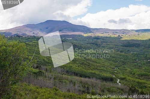 Image of Beautiful spring landscape with hills in Tuscany