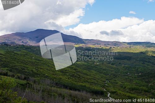 Image of Beautiful spring landscape with hills in Tuscany