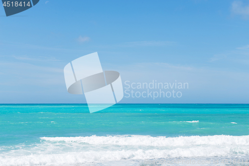 Image of Beautiful azure sea and waves