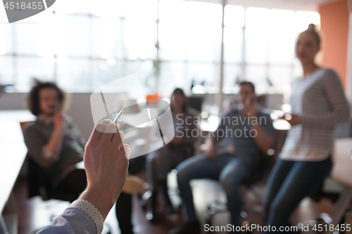 Image of Young Business Team At A Meeting at modern office building