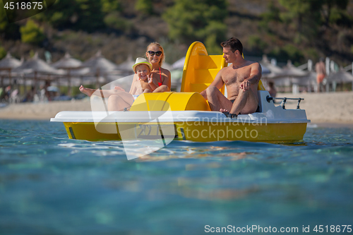 Image of A family on a catamaran