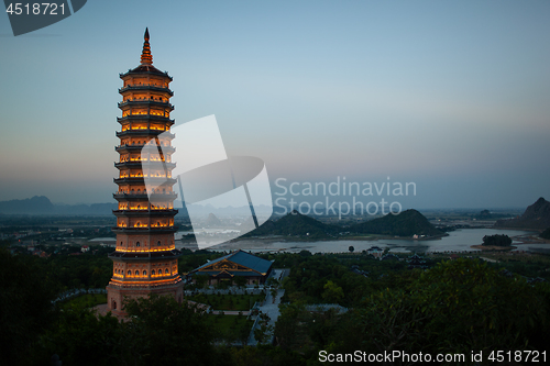 Image of Evening view of Bai Dinh Pagoda in Ninh Binh, Vietnam