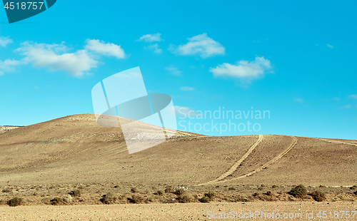 Image of Volcanic hills and blue sky