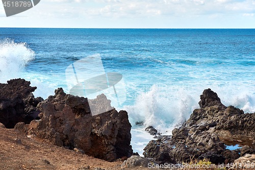 Image of wave splahes of Atlantic ocean