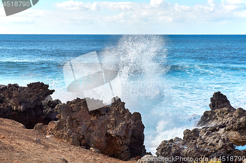 Image of wave splashes of Atlantic ocean