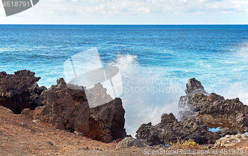 Image of wave splashes of Atlantic ocean