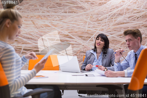 Image of Business Team At A Meeting at modern office building