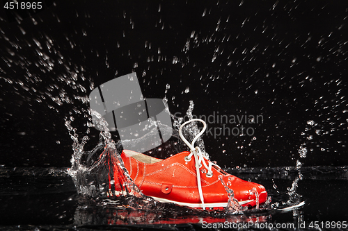 Image of Red Shoe In The Water