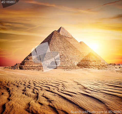 Image of Desert and Pyramids