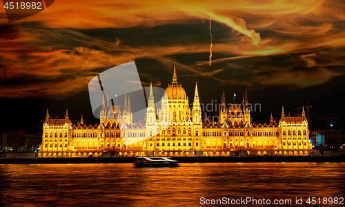 Image of Illuminated Budapest Parliament