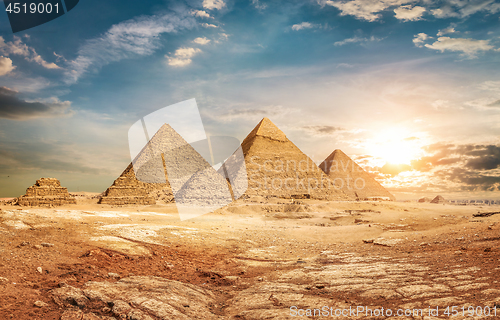 Image of Pyramids and sky