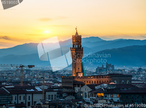 Image of Tower of Florence at sunrise