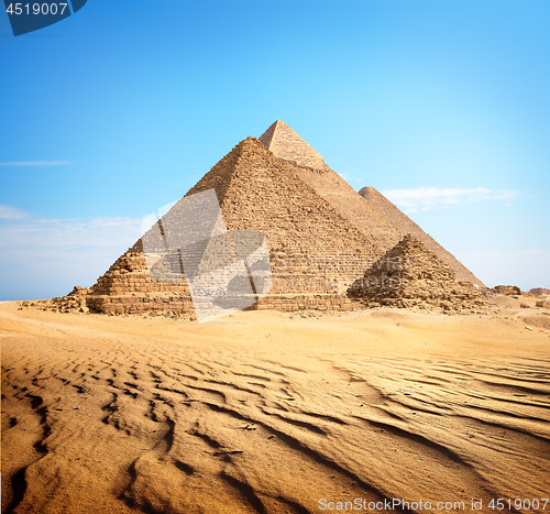 Image of Pyramids and desert