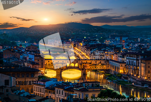 Image of Cityscape and bridges of Florence