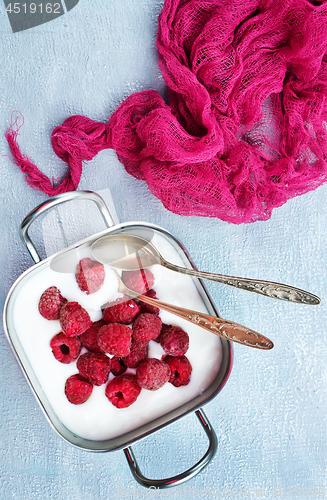 Image of desert with raspberry