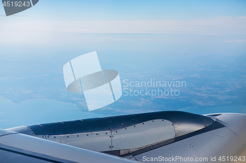 Image of Mountain view from an airplane window.