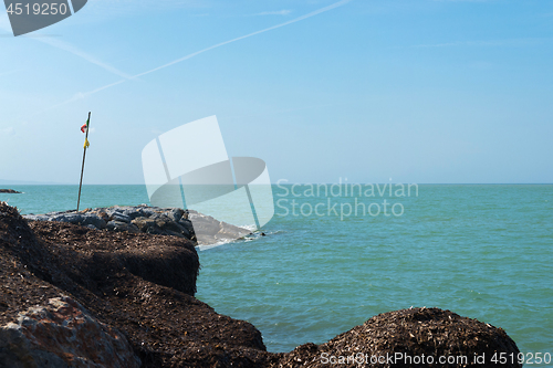 Image of Beautiful azure sea and the beach