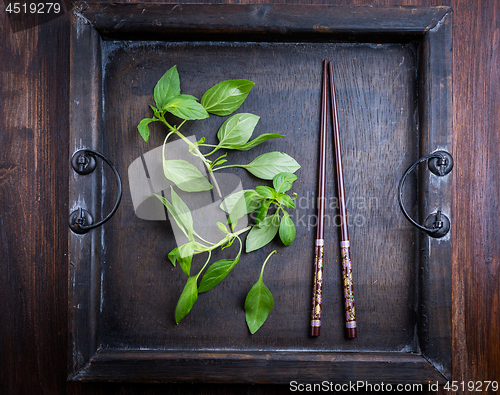 Image of Thai basil leaves