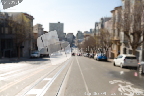 Image of blurred cityscape of san francisco city street