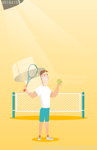 Image of Young caucasian tennis player.