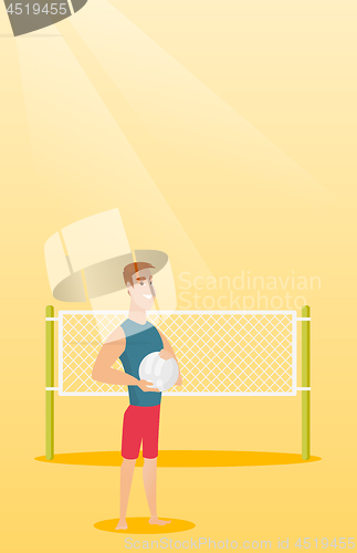 Image of Young caucasian beach volleyball player.