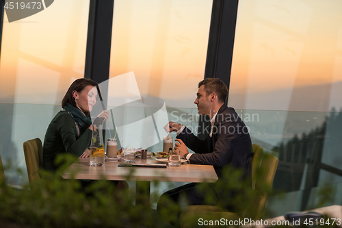 Image of Couple on a romantic dinner at the restaurant
