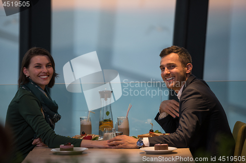 Image of Couple on a romantic dinner at the restaurant