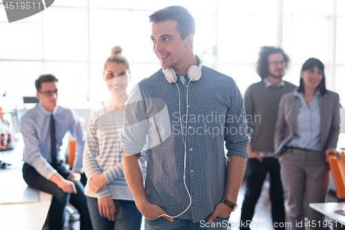 Image of Portrait of young casual businessman